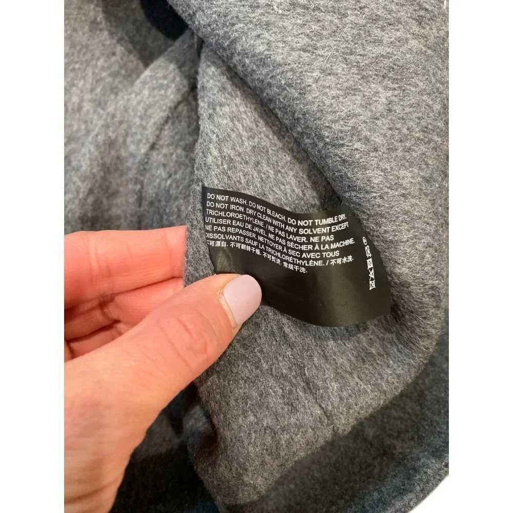 NWT THEORY Wool Cashmere Long Coat Delancey Double Faced Tailored Grey Winter - Picture 10 of 16